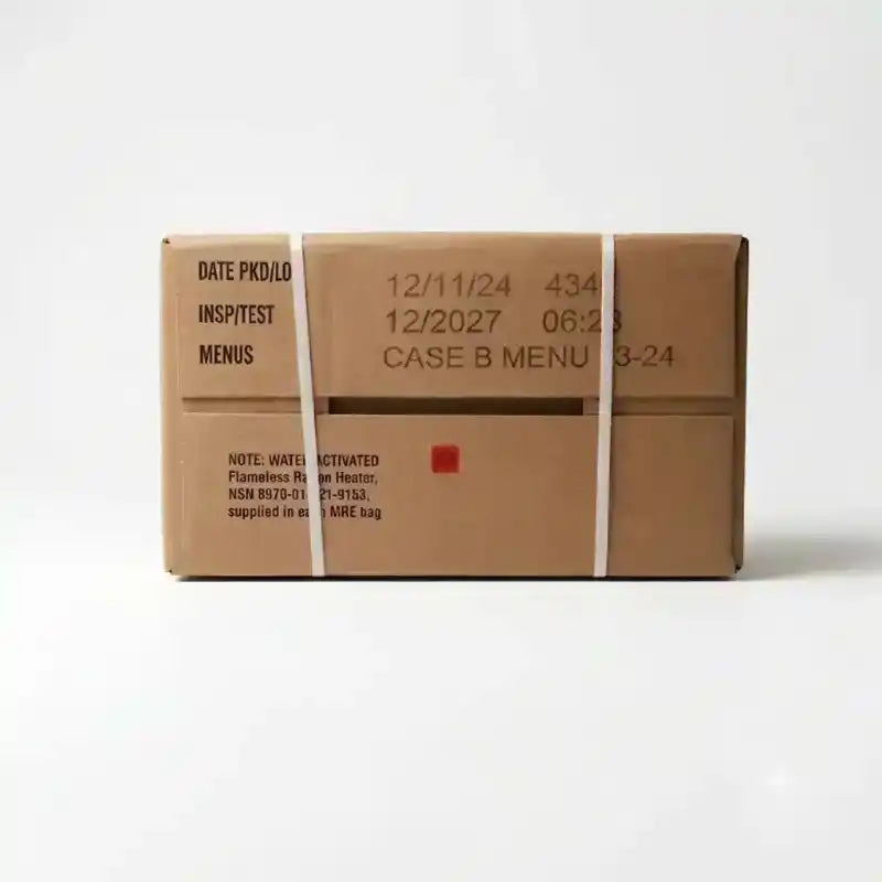 Caja MRE con menú Case B, empaque marrón, 12 unidades