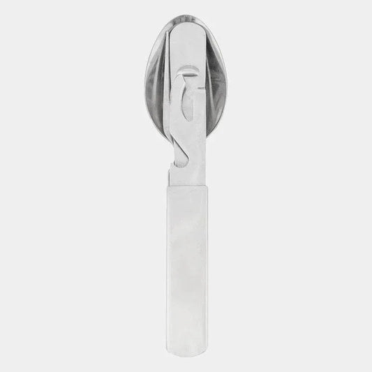 Cubierto plegable con cuchara y tenedor, en funda