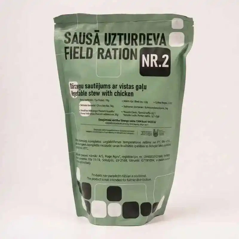 Ración militar letona Field Ration NR.2 en bolsa verde