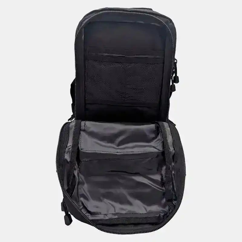 Mochila táctica US Assault Small 20L Mil-Tec compartimento principal con apertura completa y malla interior