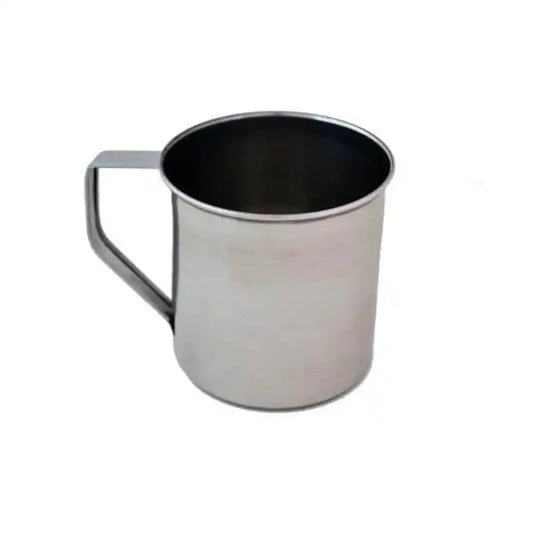 Taza de acero inoxidable táctica con asa y interior oscuro, 250 ml