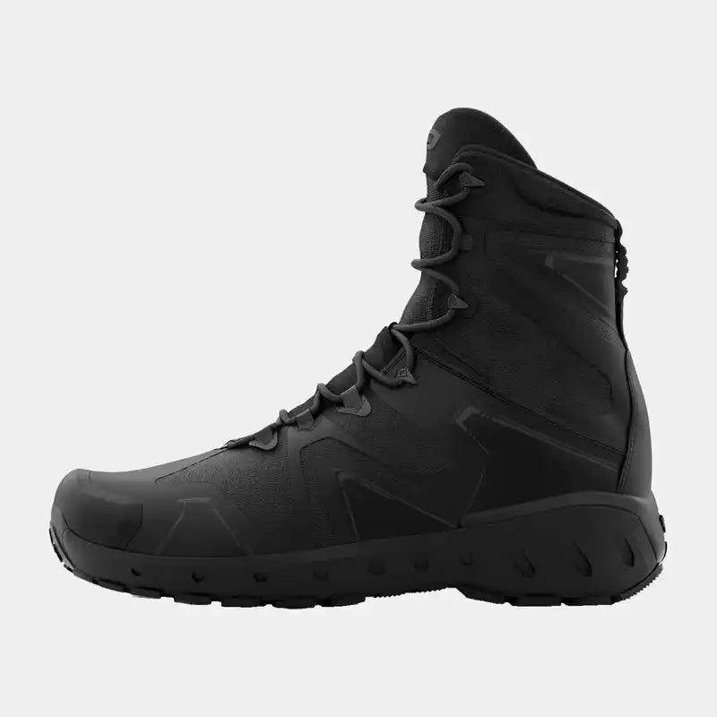 Perfil lateral de bota táctica AEROtac First Tactical negra de caña alta