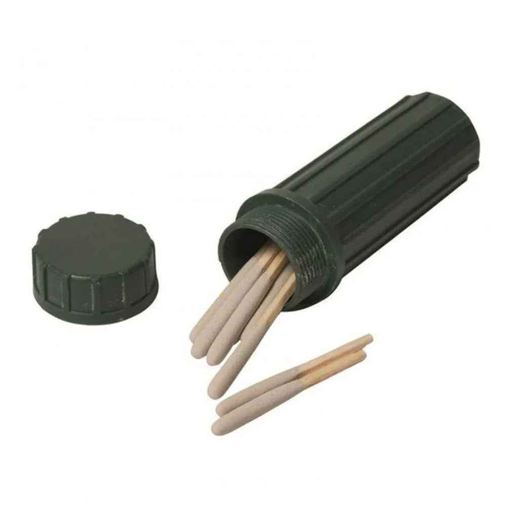 Tubo estanco portacerillas Miltec negro con tapa y cerillas