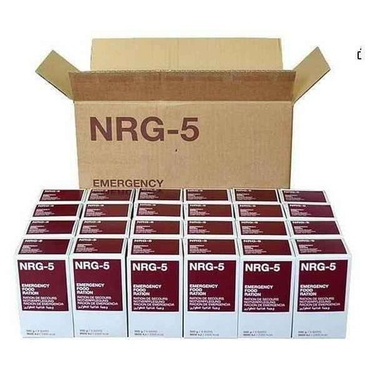 Ración de emergencia NRG-5 en caja de cartón con envases individuales