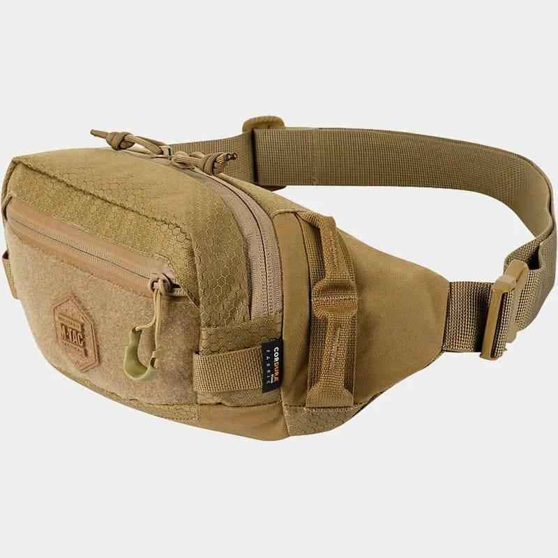 Riñonera táctica M-TAC coyote con bolsillo frontal y correa ajustable
