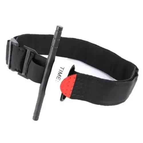 Torniquete táctico negro con barra y correas ajustables